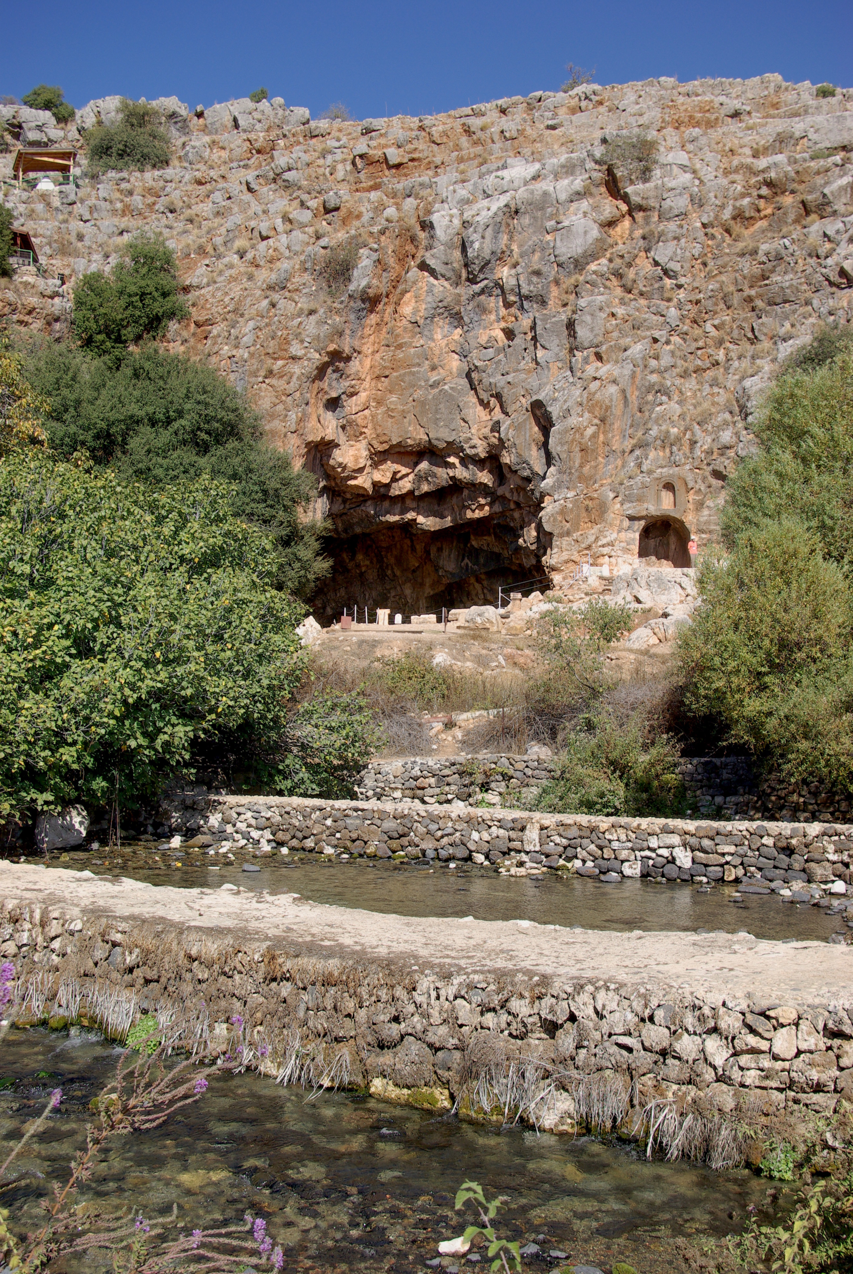 The cave and escarpment at Banias, modern Caesarea Philippi